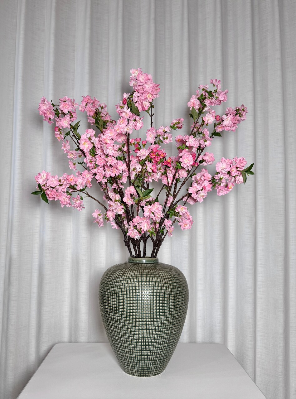 Camilla Silk Pink Cherry Blossom Branch – 33" Set of 3 | Artificial Cherry Blossom Stems with Realistic Bark and Blossoms | Faux Spring Floral Décor for Home, Weddings, or Events